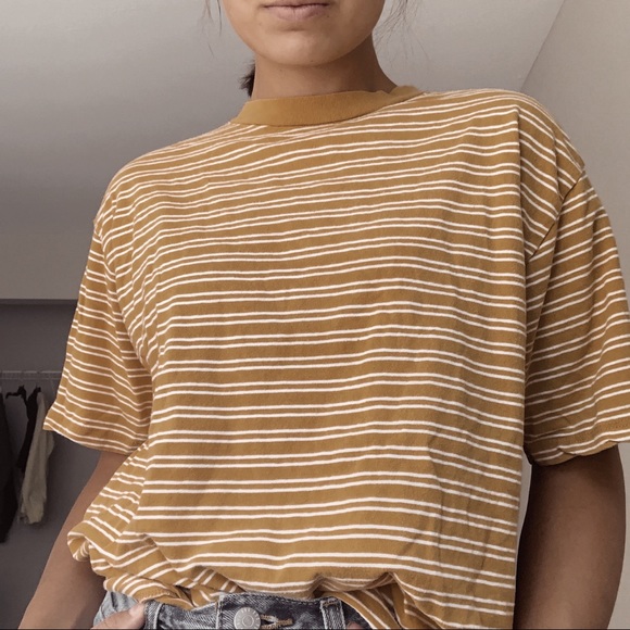 Brandy Melville Tops - Brandy Melville Yellow Striped T-shirt, one-size!
